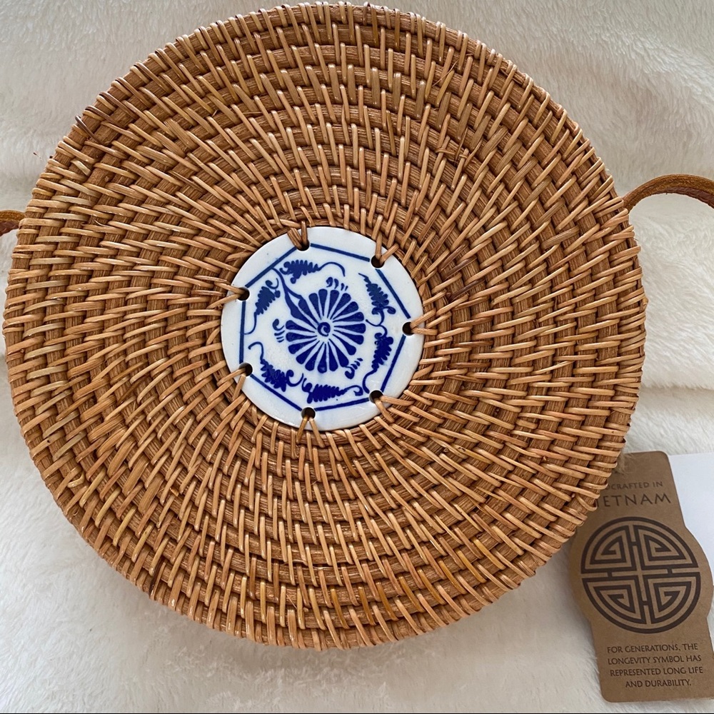 Boho Design Woven Crossbody Shoulder Bag